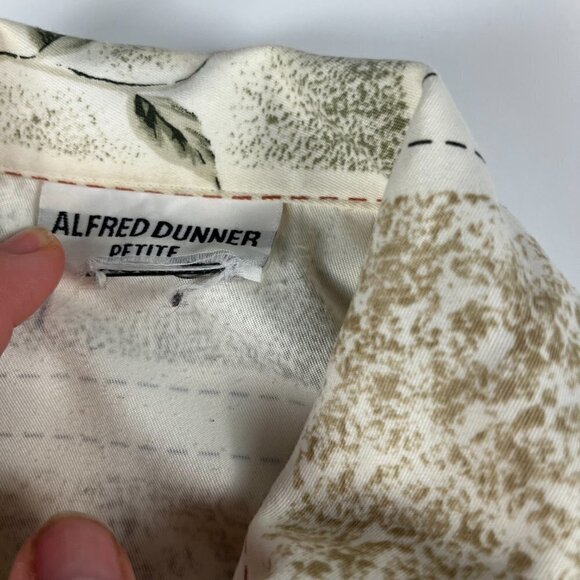 Vintage Alfred Dunner petite flower print jacket cream size M no tag - Picture 6 of 12
